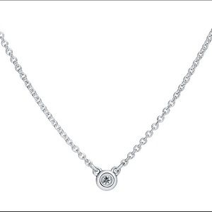 Tiffany Elsa Peretti Diamond Pendant Necklace